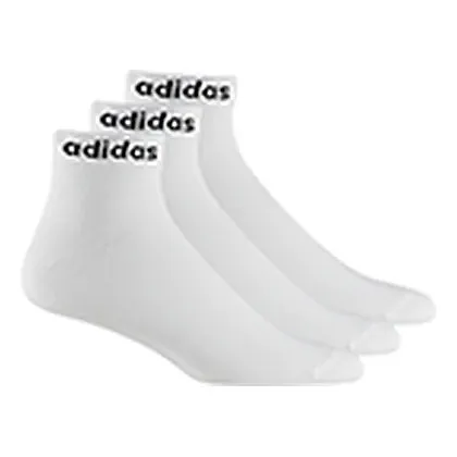 adidas Linear medias tobilleras, paquete de 3 · Blanco / Negro