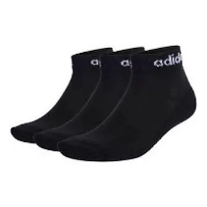 adidas Linear medias tobilleras, paquete de 3 · Negro / Blanco