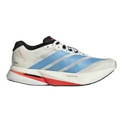 adidas Adizero Boston 13 zapatos de running para dama · Blanco / Azul / Dorado