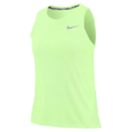 Nike Miler camiseta sin mangas de running para dama · Neón / Plata