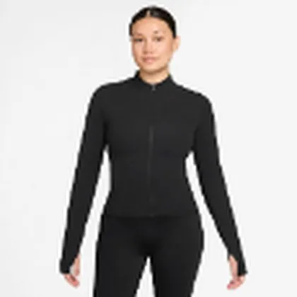 Nike Zenvy camiseta manga larga con cierre para dama · Negro / Gris