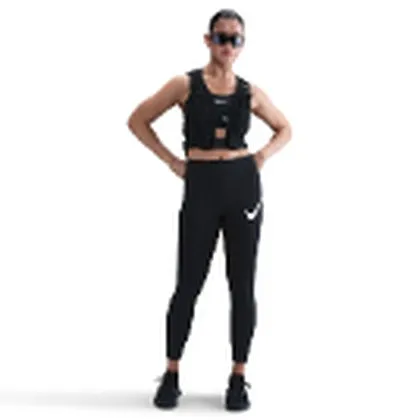 Nike Tempo leggings 7/8 de running para dama · Negro / Plata / Blanco