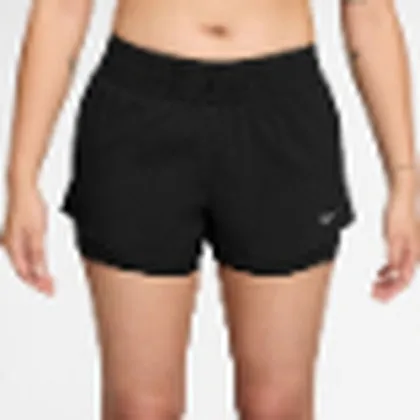 Nike One short 2 en 1 de 3" para dama · Negro / Blanco
